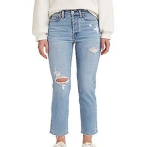 LEVI’S Wedgie Straight Denim Jeans 32 Button Fly Light Wash High Rise NEW NWT